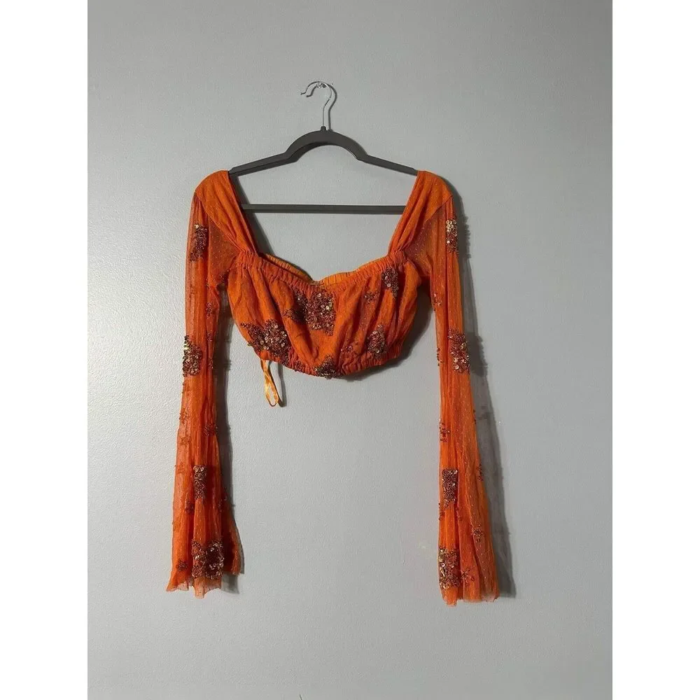 New Free People Summer Spice Top size Small in orange color